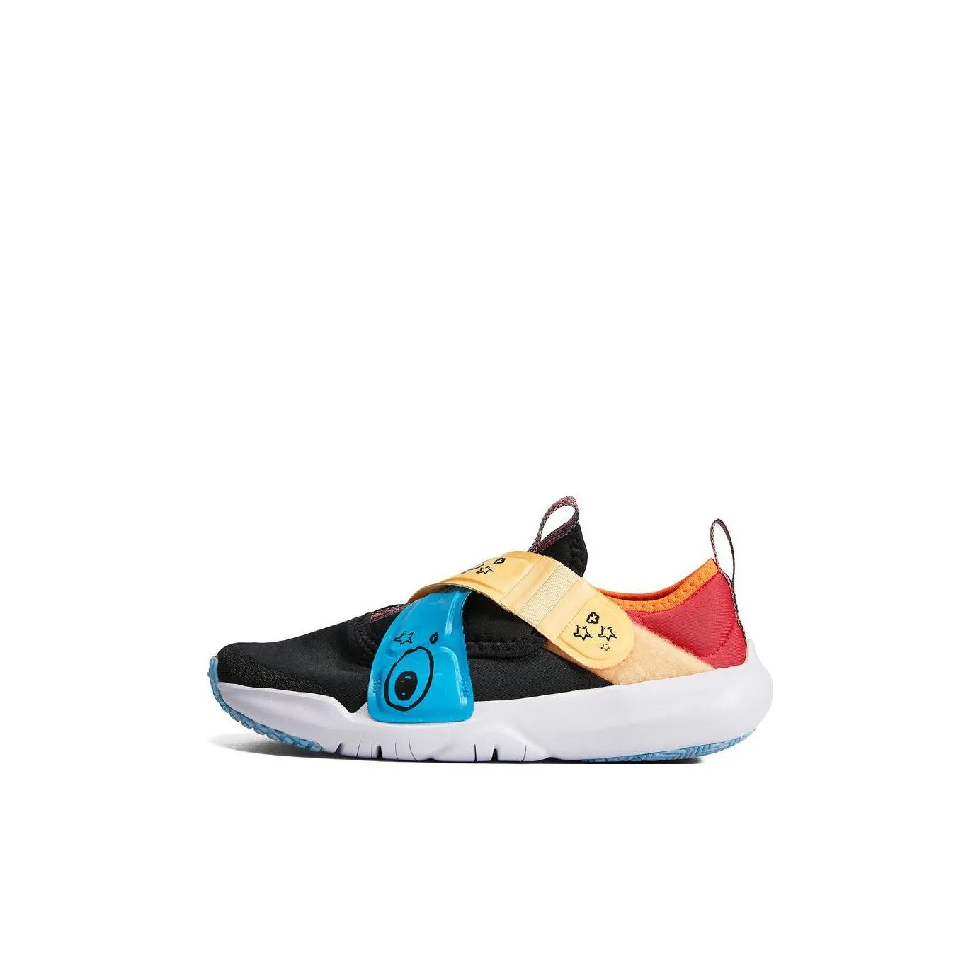 Nike Flex Advance BR Устойчивый к истиранию Низкий Топ Детские Беговые Кроссовки Черный Синий Желтый Дети Возрастом 3-7 Лет