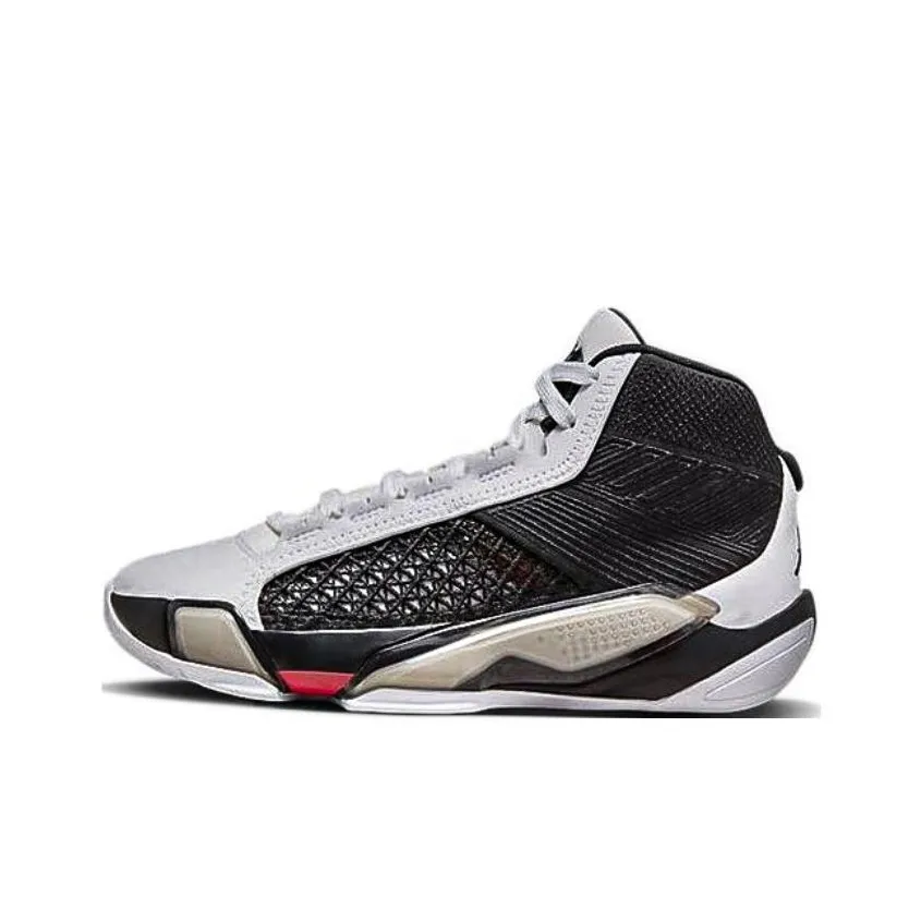 Jordan Air Джордан 38 Амортизаторы Устойчивые к износу Нижняя юбка Устойчивая к истиранию MID Топ Детские Баскетбольные кроссовки Черно-белая панда