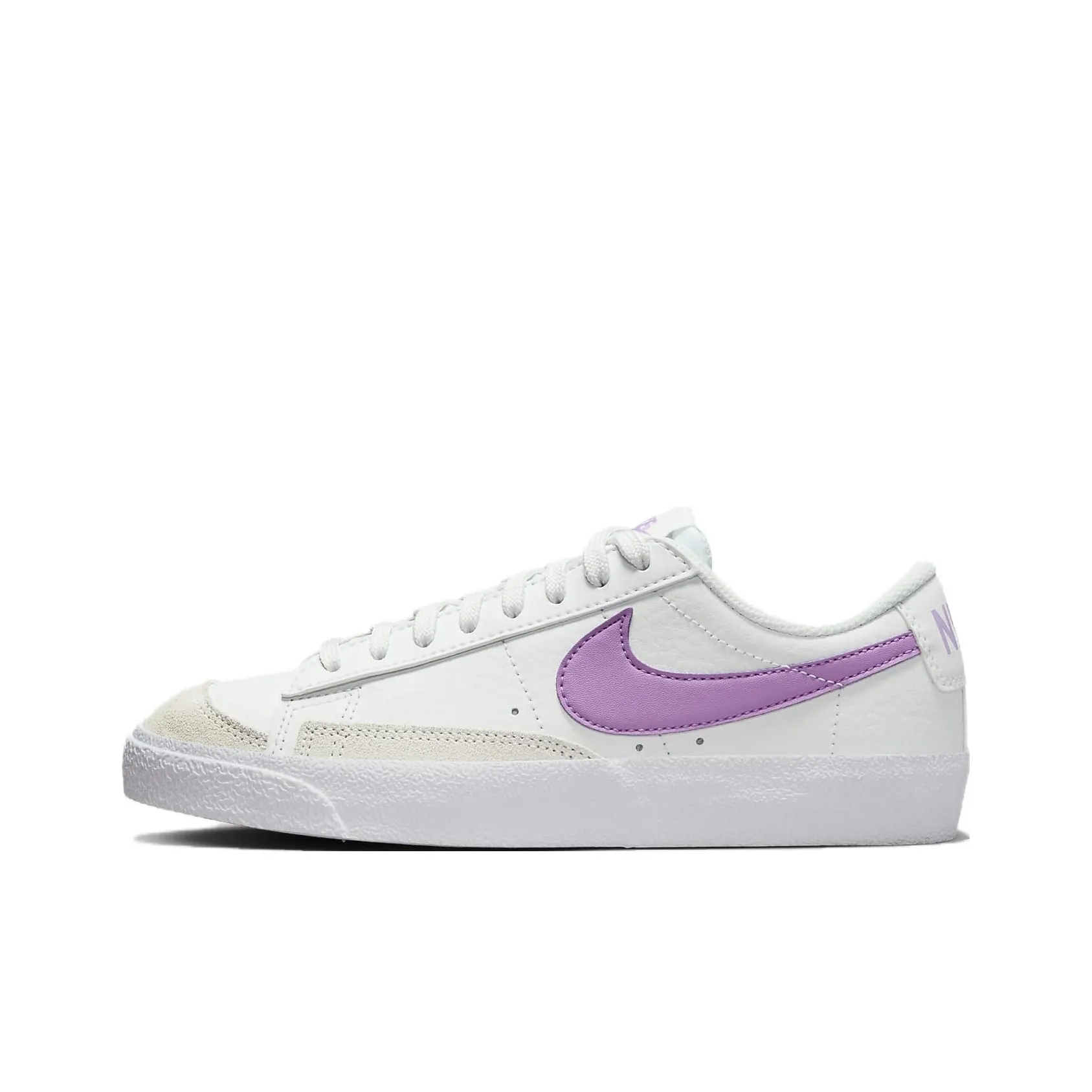 Nike Blazer '77 Slip Resistant Abrasion Resistant Low Топ Детские Скейтбординги Белый фиолетовый Подростки