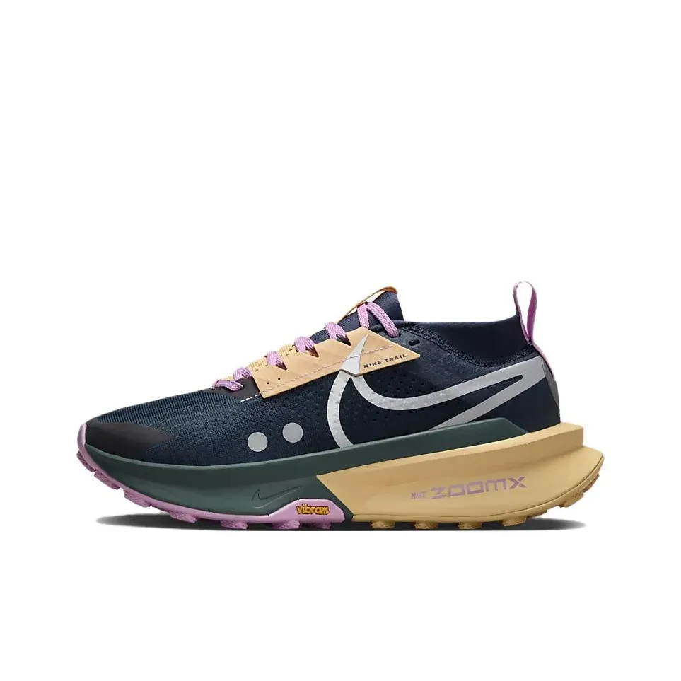 Nike Zegama 2 Slip Устойчивый к истиранию Низкий Топ Беговые кроссовки Женские Глубокий морской синий