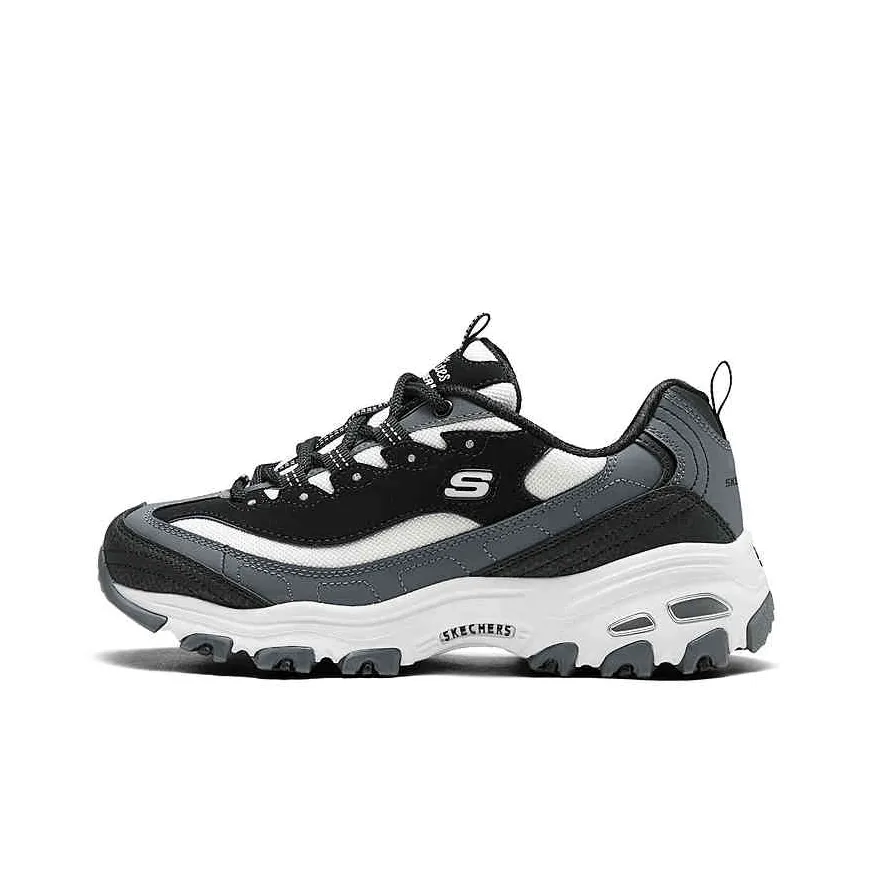 Skechers DLITES Breathable Rebound Support Low Top Casual Running Shoes Women's Black White Gray