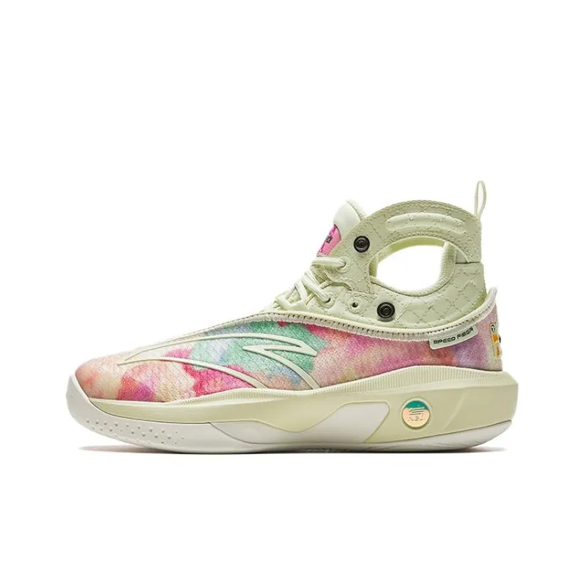 Antakids KT8 Устойчивые к истиранию Высокие Детские Баскетбольные Кроссовки Циан Красный