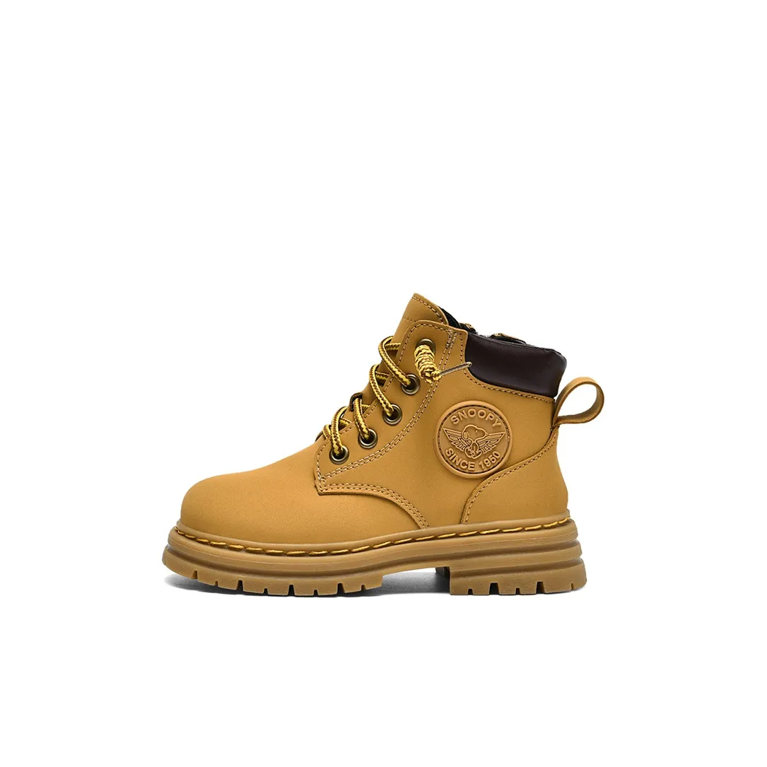 SNOOPY Slip-resistant Abrasion-resistant Waterproof Infant Shoes Yellow Снупи Противоскользящие Устойчивые к износу Водонепроницаемые Детские ботинки Желтые