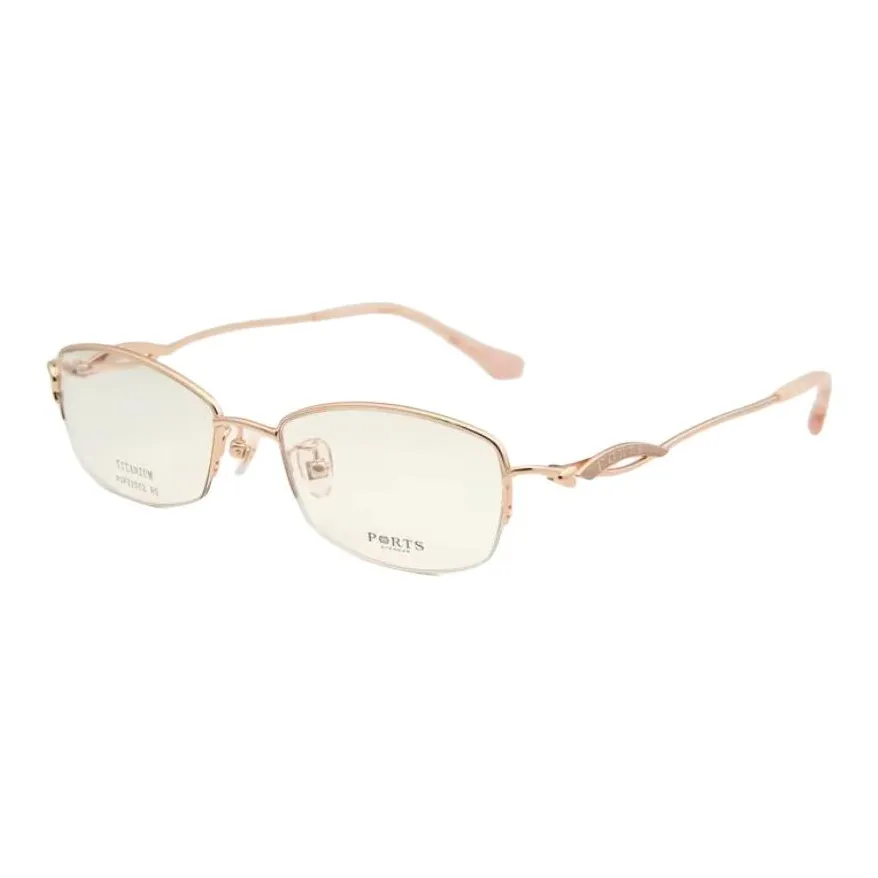 PORTS Титан Прямоугольные Оправы для Очков Женские Розовое Золото