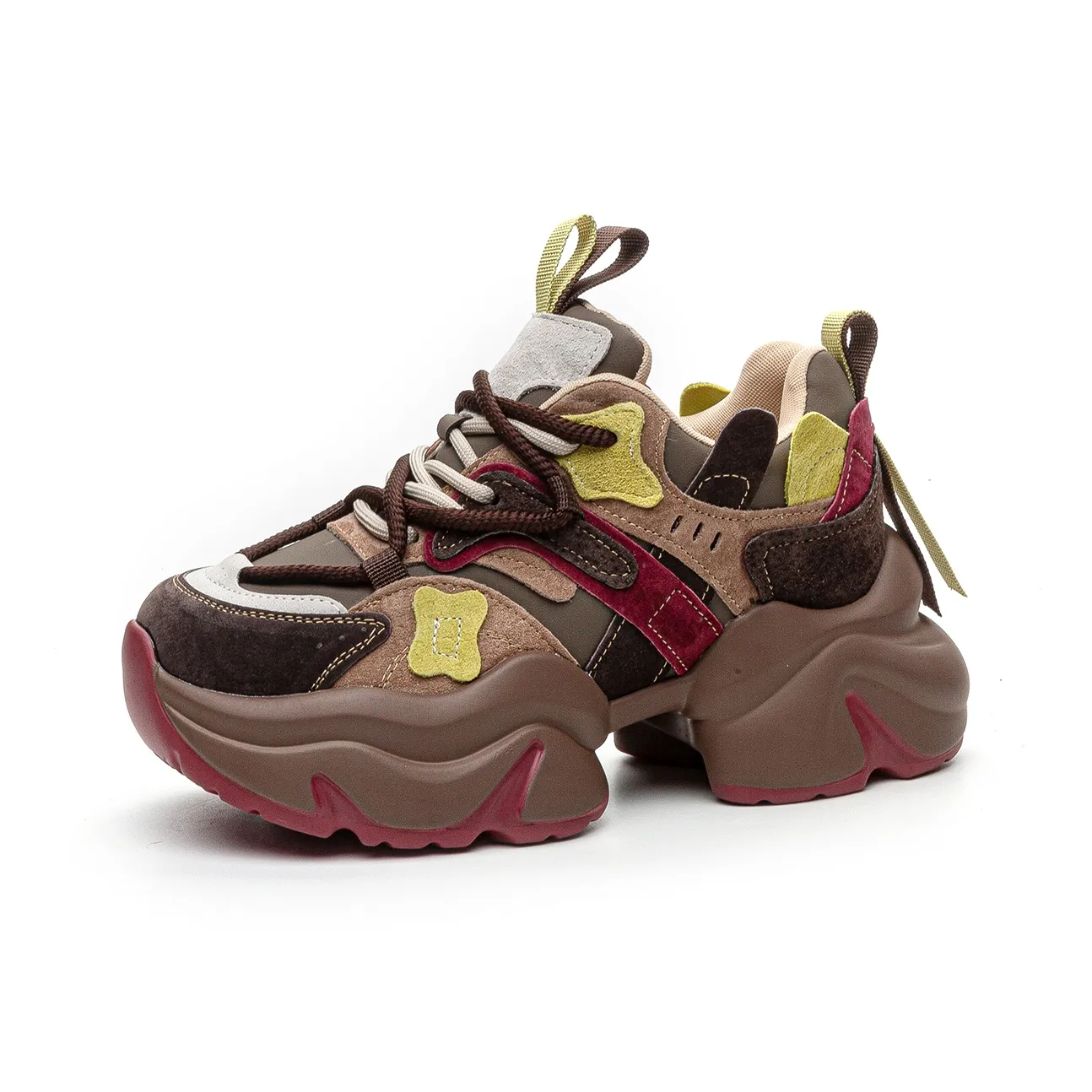 CHOVO Дышащий Легкий Увеличивающий Высоту Низкий Топ Кроссовки с Толстой Подошвой Женские