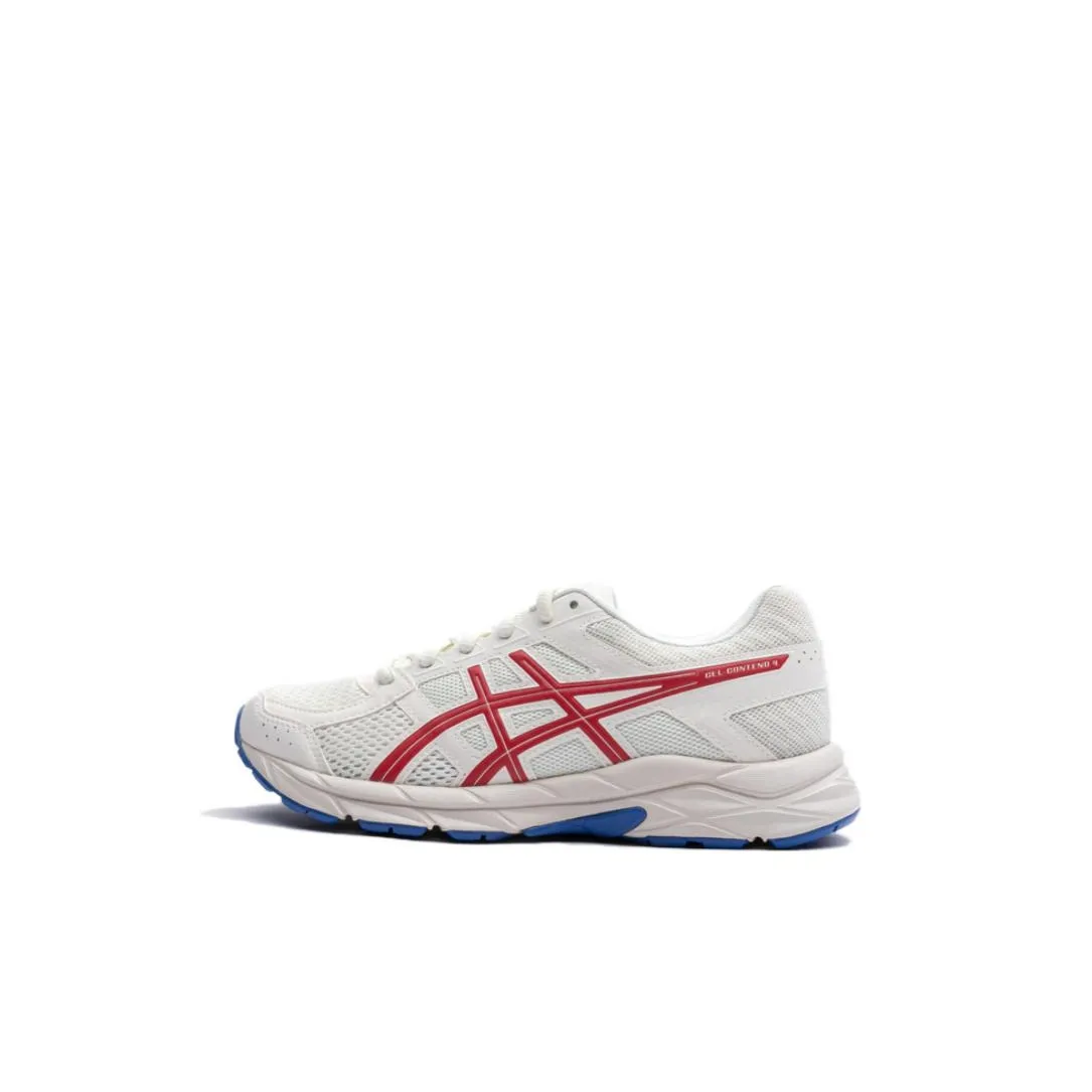 Asics Гель Contend 4 Дышащий Амортизация Низкий Топ Детская Беговая Обувь Белый Красный Детская
