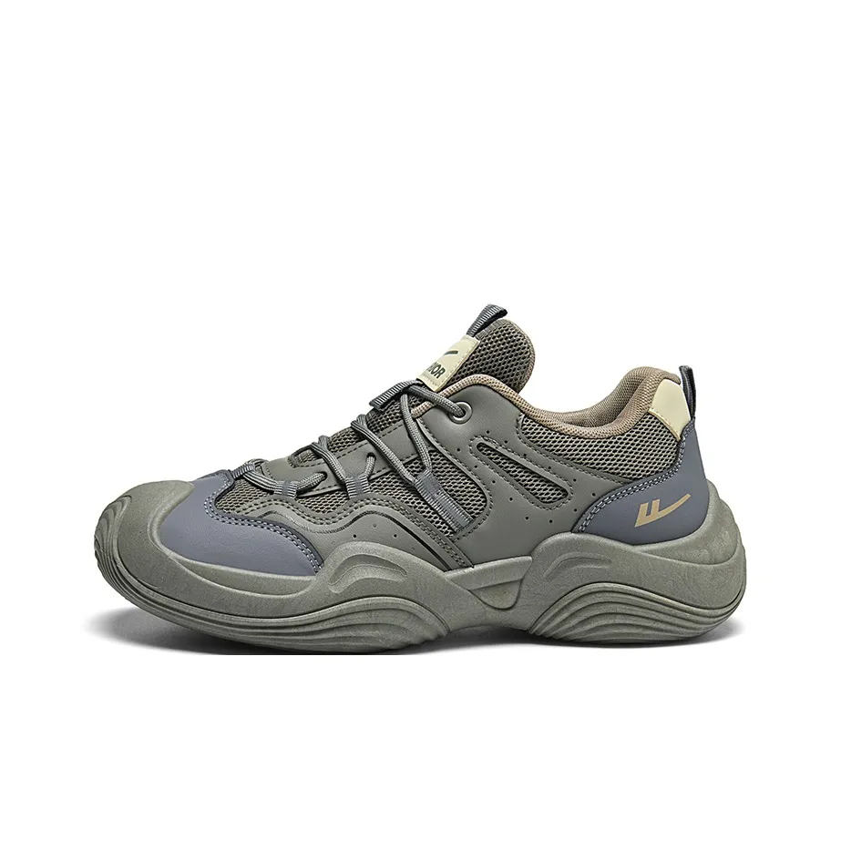 Warrior Толстая подошва Низкий топ Зеленый/Хаки/Серый Мужской