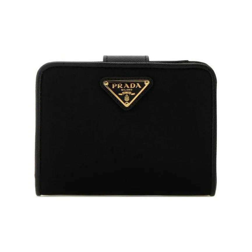 PRADA Nylon Wallet Trumpets Women's Black