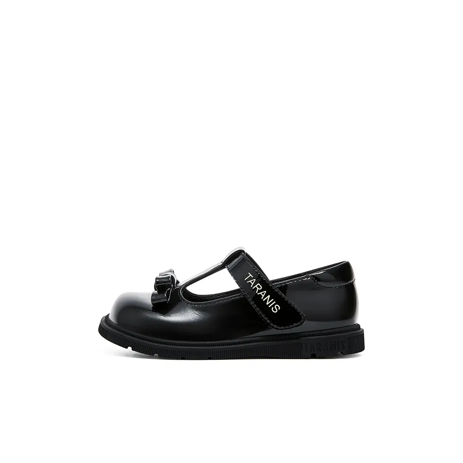 TARANISMETA Коллекция детских туфель Принцесса Низкий топ Кожа Детская Черная Детская