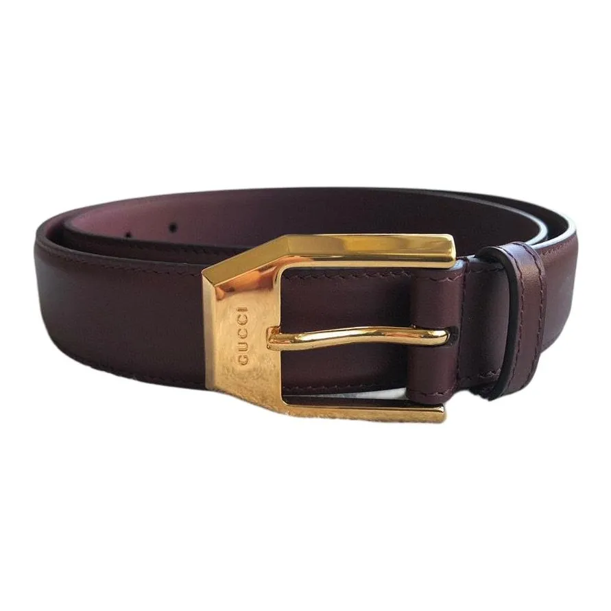 GUCCI Ремни из коровьей кожи унисекс коричневый ширина 3 см
