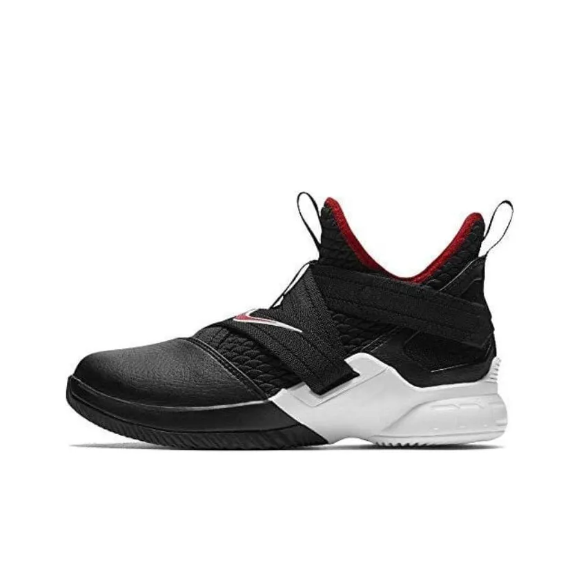 Nike Lebron 12 противоскользящие устойчивые к истиранию высокие кроссовки для детей баскетбольные кроссовки черные для подростков