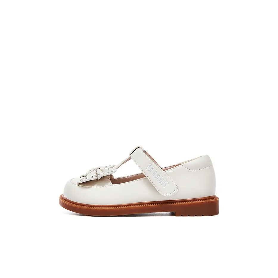 TARANISMETA Принцесса Обувь Низкий Топ Детская Кожа Обувь Экрю Детская