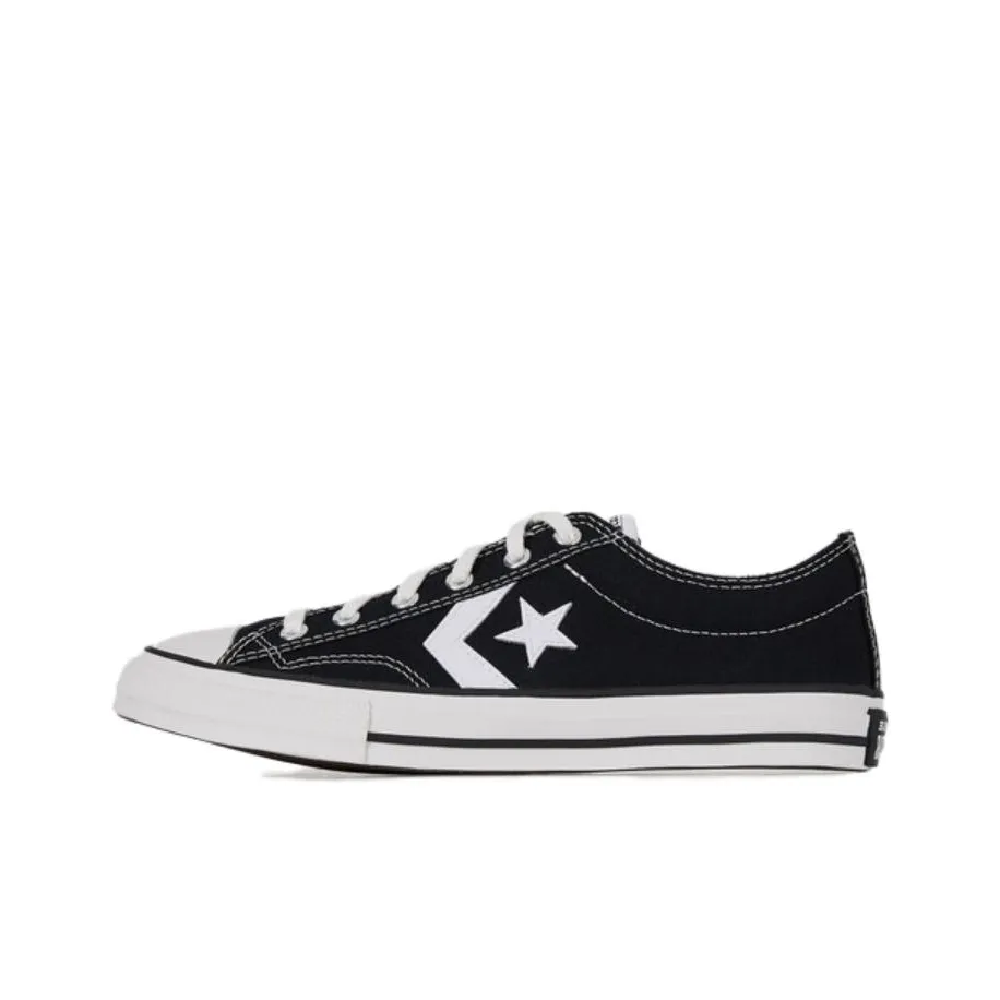 Converse Star Player 76 Abrasion Resistant Low Top Kids Canvas Shoes Black White Teenagers