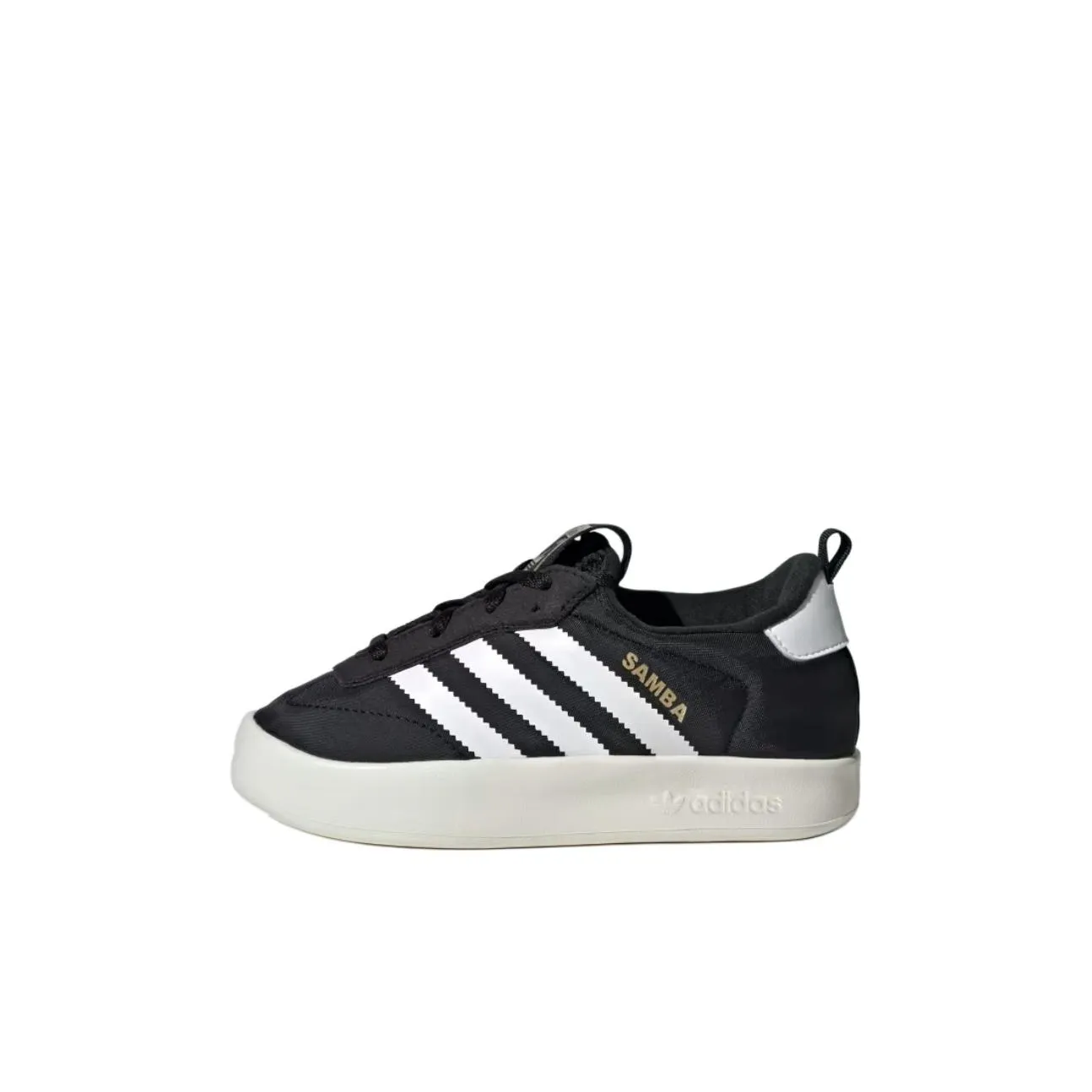 Adidas Originals Samba Slip Resistant Abrasion Resistant Низкий Топ Детские Скейтбординги Черный Белый