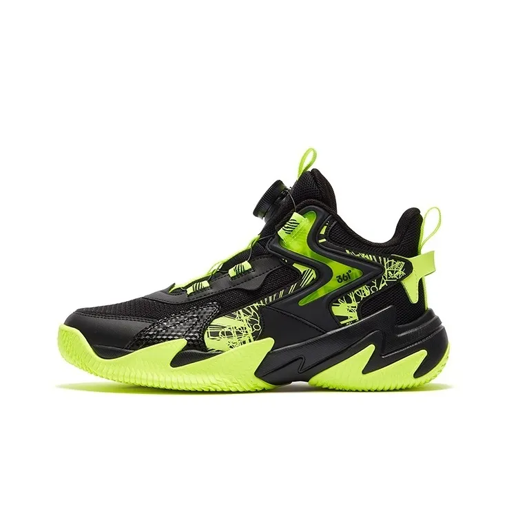 361°KIDS Tactician Детские баскетбольные кроссовки Низкий топ Черный Зеленый Унисекс