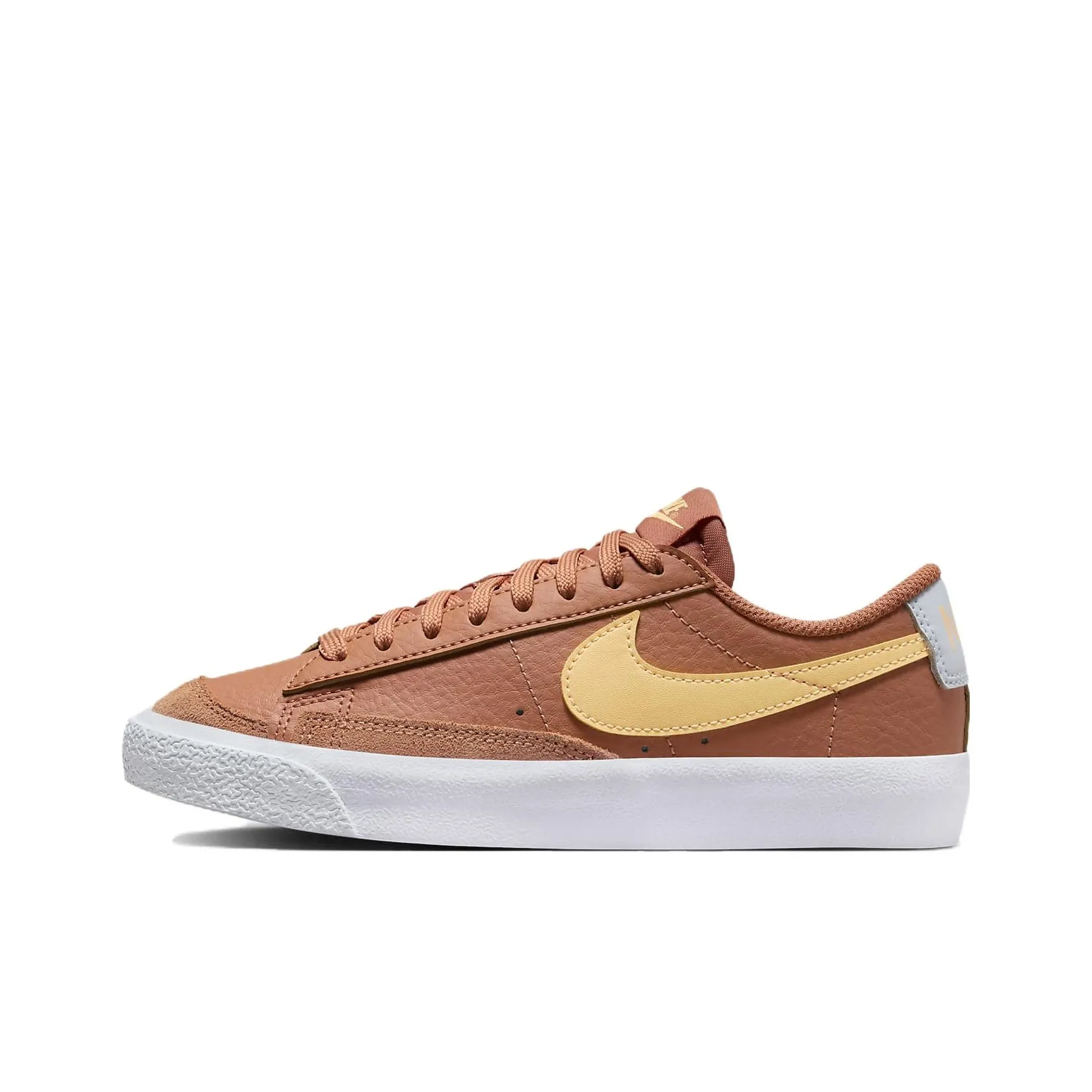 Nike Blazer '77 Амортизация Износостойкий Низкий Топ Детские Скейтбординги Янтарно-коричневый Подростки