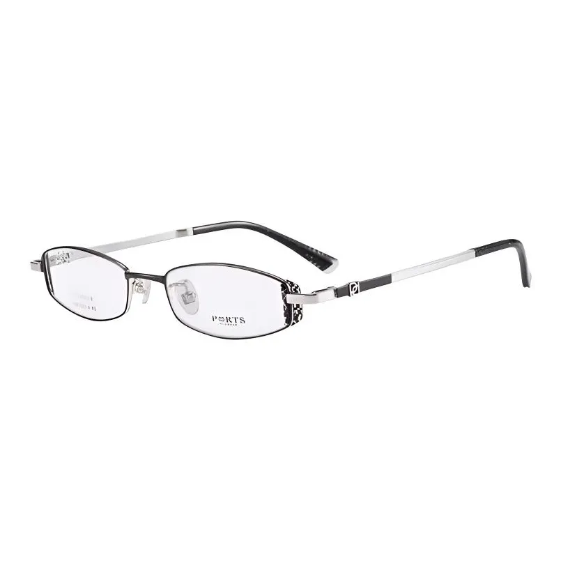 PORTS Титановый сплав Овал Оправы для очков Женские Черный