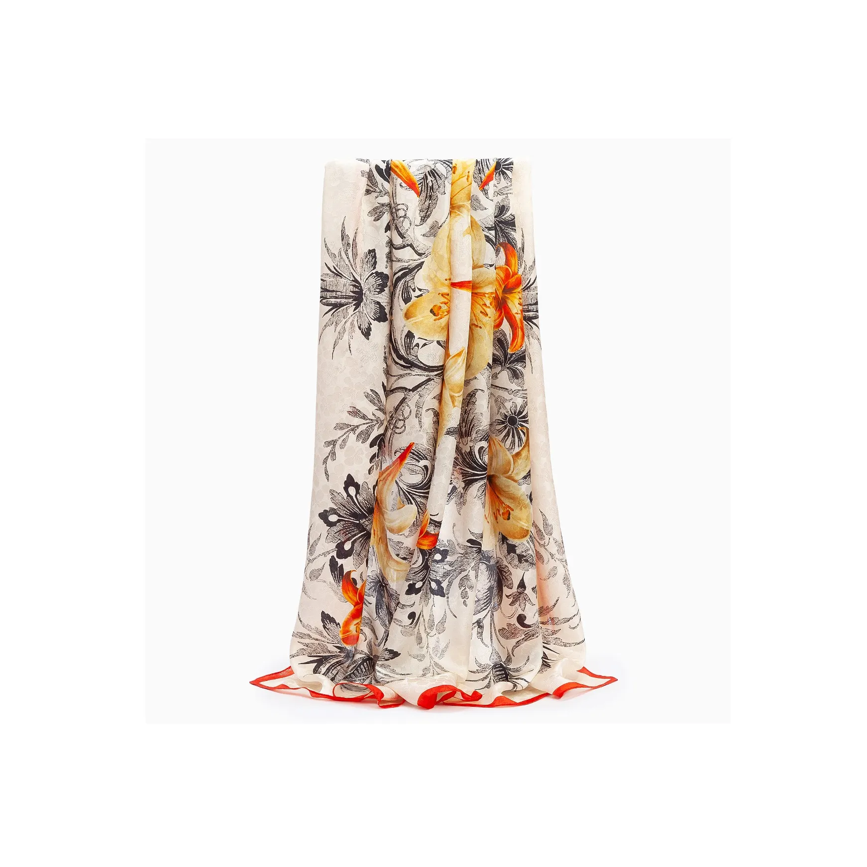 Shanghai Story 100% Mulberry Silk Silk Scarves Women's Unique Peach Blossom Gift Box Set