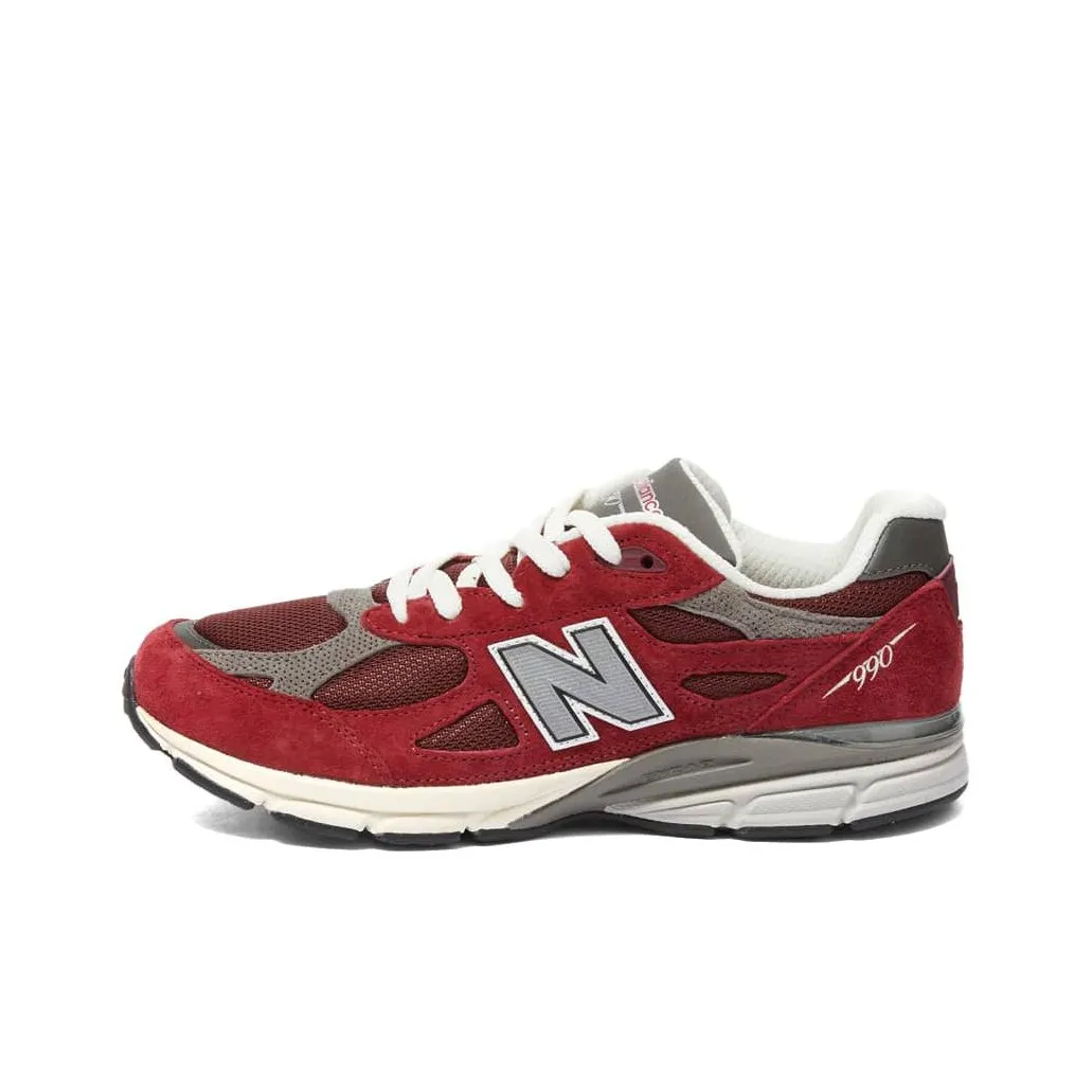 New Balance NB 990 V3 Устойчивый к истиранию Низкий Топ Детская Беговая Обувь Красная