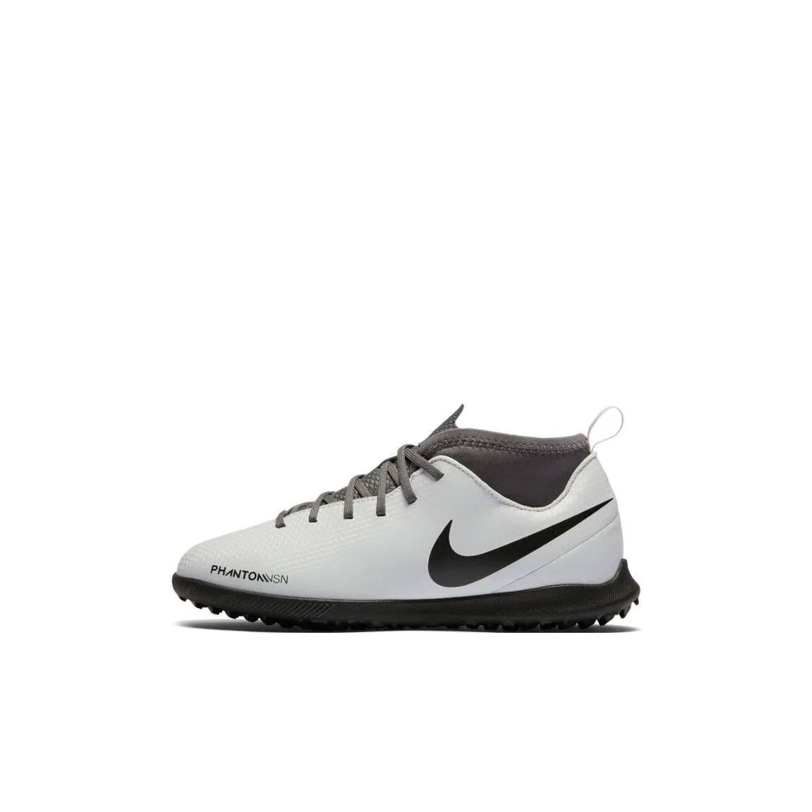 Nike Jr. Phantom Vision Club DF TF Abrasion Resistant Breathable Low Top Kids' Soccer Shoes Gray White Red Kids'