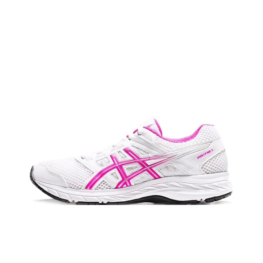 Asics Гель Contend 5 Low Топ Детская Беговая Обувь Белый Розовый Подростки