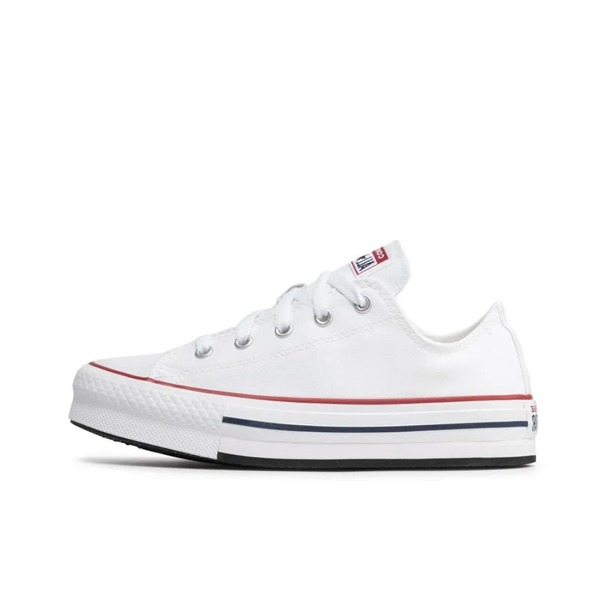 Converse Chuck Taylor All Star Устойчивые к истиранию Низкие Кеды для Детей Белые Подростковые