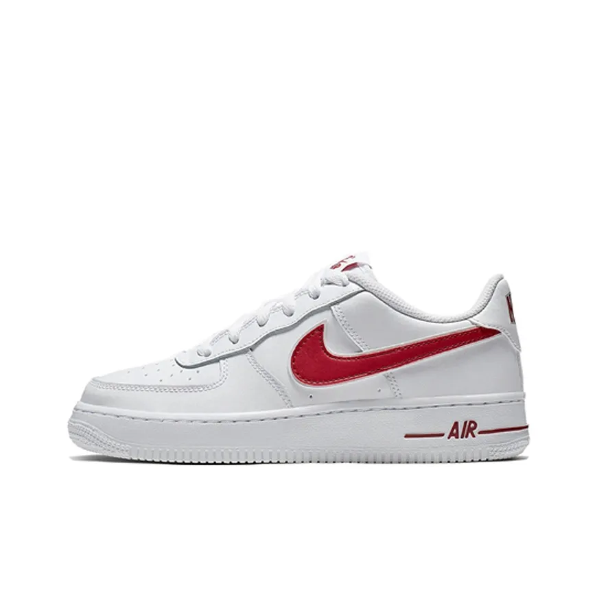 Nike Air FORCE 1 3 Белый Фитнес-красный Низкий топ Детские Скейтбординг Белый Красный