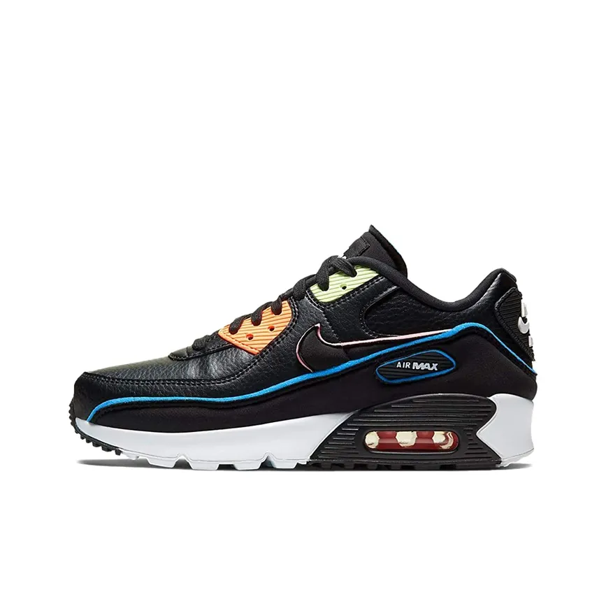 Nike Air Max 90 SE Low Топ Детские беговые кроссовки Черный Подростки