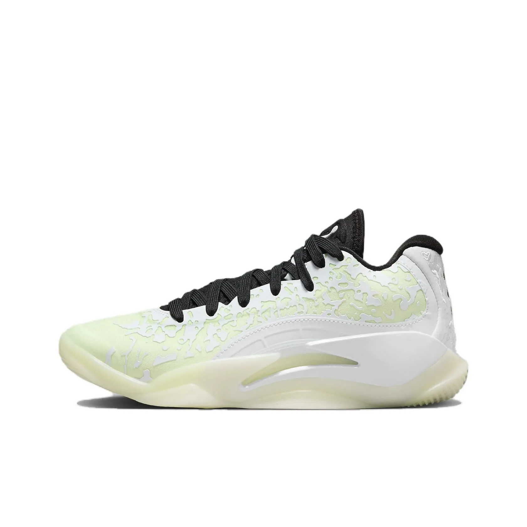 Джордан Zion 3 Детские баскетбольные кроссовки Low Топ Белый Белый Черный Светло-зеленый Неоново-желтый Унисекс