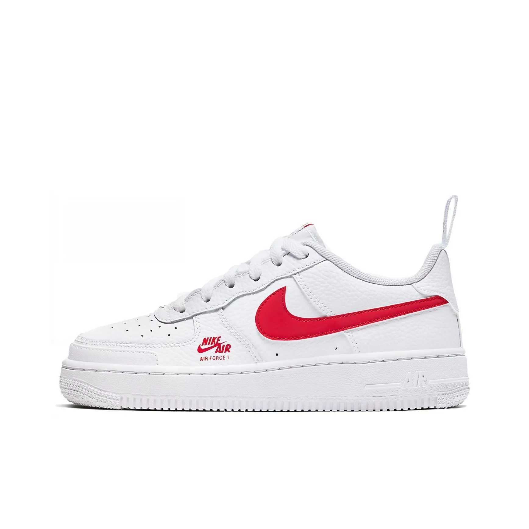 Nike Air FORCE 1 Low Топ Детские Скейтбординги Белый Красный