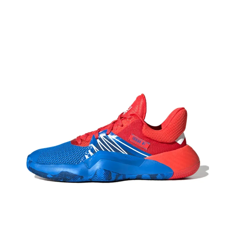 Adidas D.O.N. Issue #1 Slip-resistant Abrasion-resistant Low Top Children's Basketball Shoes Red Blue Adidas D.O.N. Issue #1 Противоскользящий Устойчивый к истиранию Низкий Топ Детские Баскетбольные Кроссовки Красный Синий