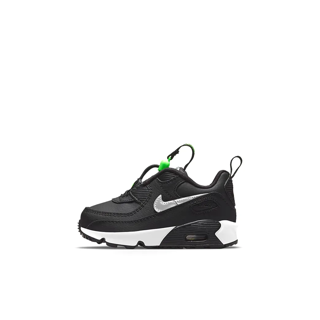 Nike Air Max 90 Toggle Low Топ Обувь для малышей Черный белый зеленый Infant And Toddler