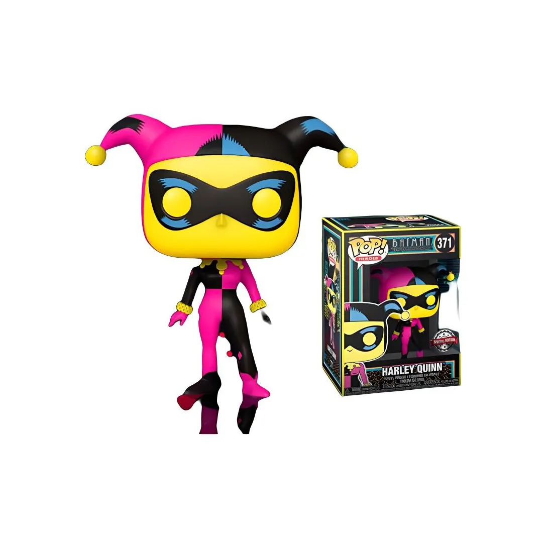 Funko Pop! Heroes Batman The Animated Series Harley Quinn Black Light Glow Hot Topic Exclusive Figure #371