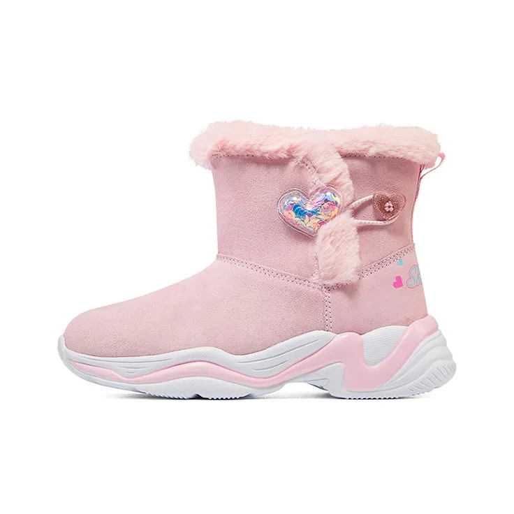 Skechers Kids Термические детские ботинки розовые для детей 3-7 лет