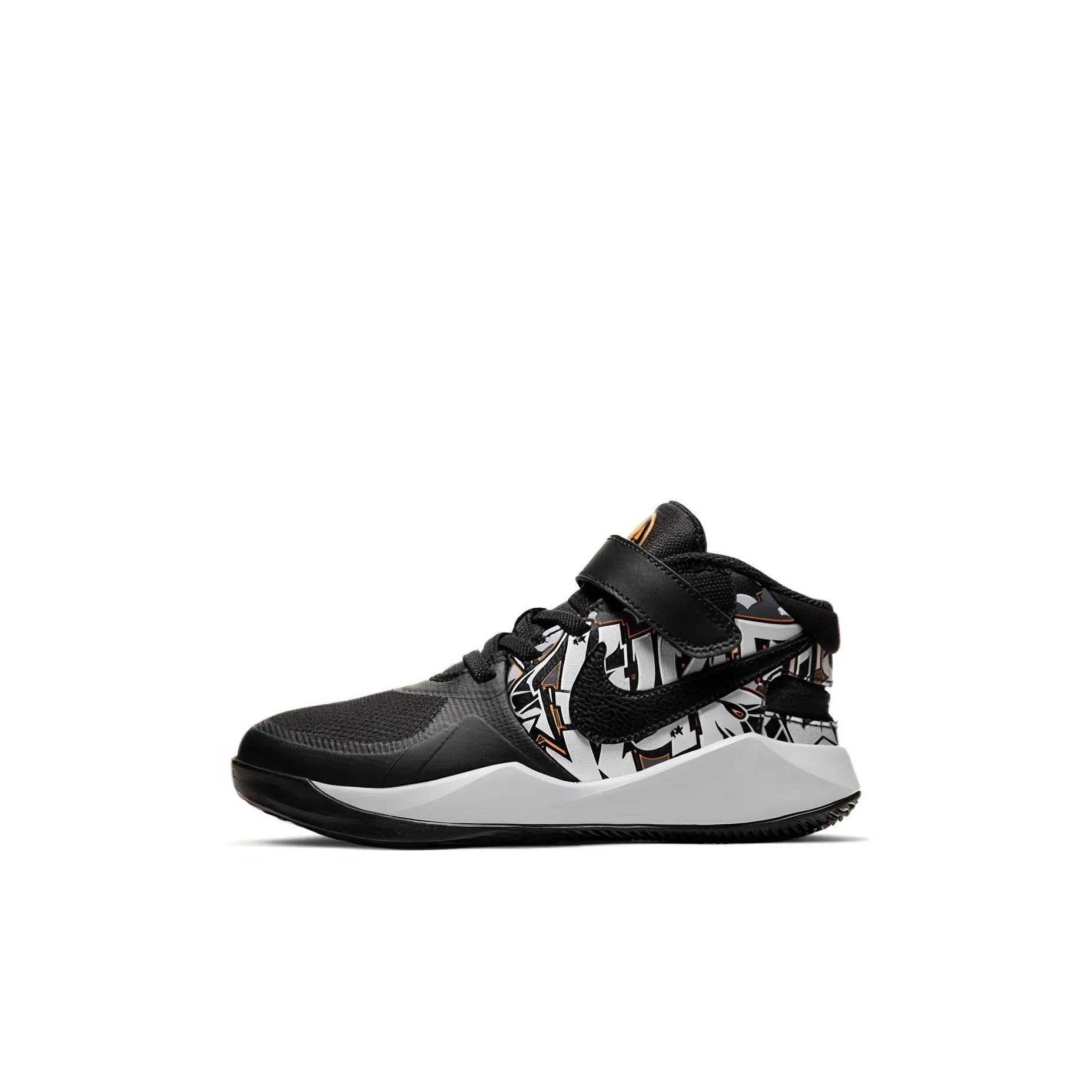 Nike Team Hustle D 9 FlyEase MID Топ Баскетбольные кроссовки Черный Дети Возраст 3-7 лет