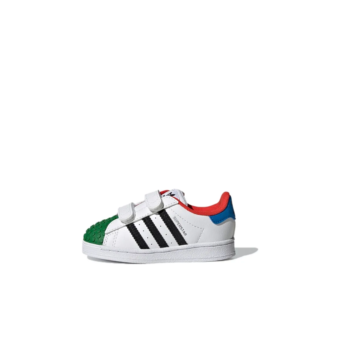 LEGO x Adidas Originals SUPERSTAR CF Устойчивая к истиранию Низкая Обувь для малышей Белый Зеленый Синий Младенец и Малыш