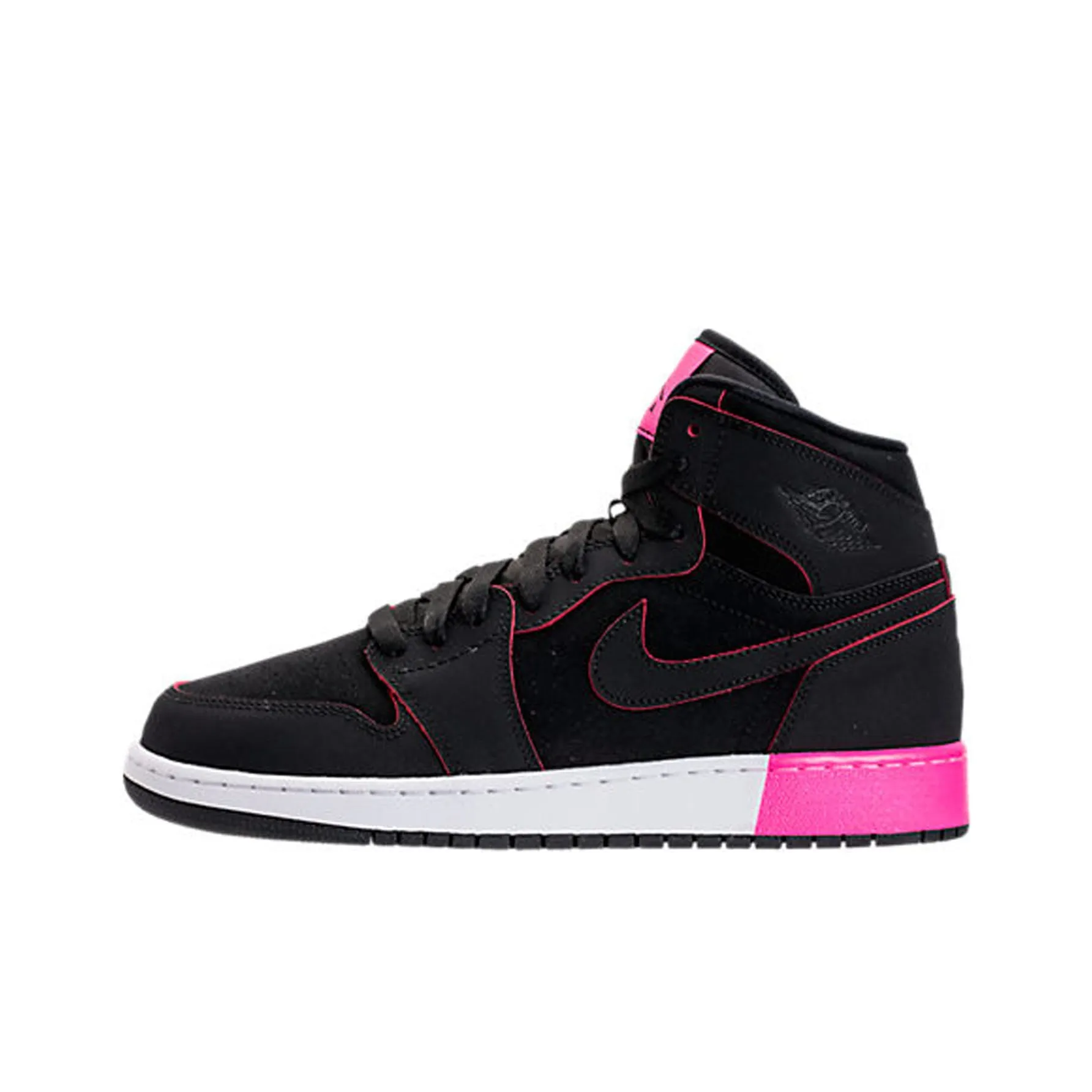 Jordan Air Jordan 1 Ретро High Черный Hyper Розово-белый High Топ Детские Баскетбольные Кроссовки Черно-розовый Выпуск 2017 года