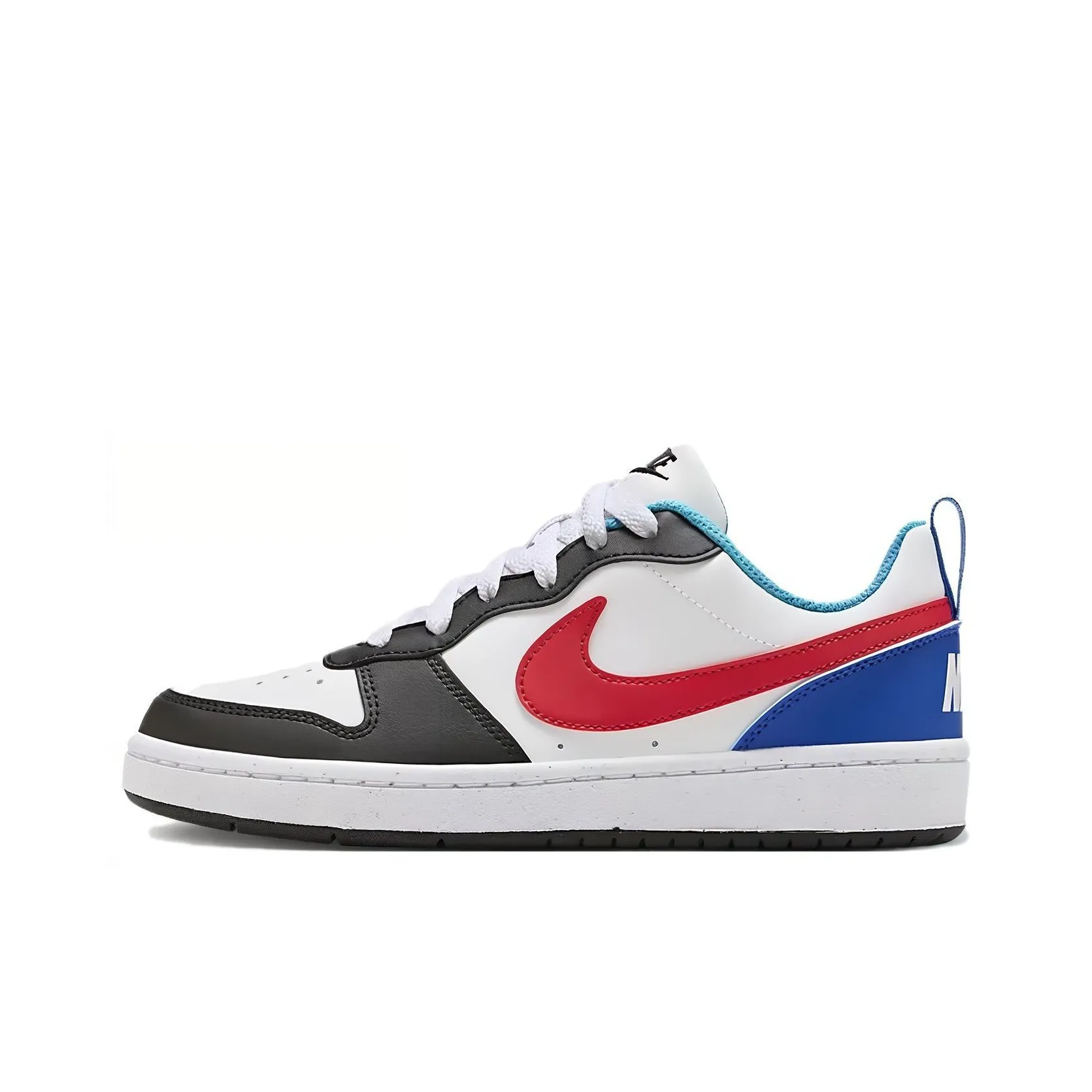 Nike Court Borough Cushioning, Wear Resistant Low Top Kids' Skateboarding Shoes Black Red Blue