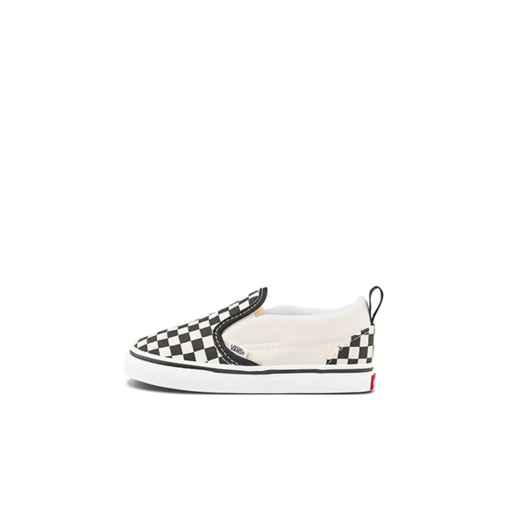 Vans Slip On Series Low Топ Обувь для малышей Черный белый Infant And Toddler