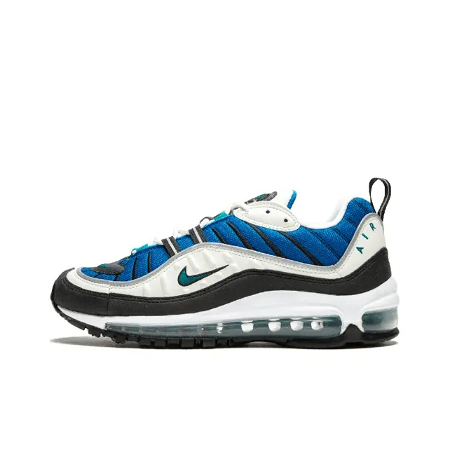 Nike Air Max 98 Модный и Удобный Низкий Топ Детская Беговая Обувь Белый Синий Бирюзовый Подростки