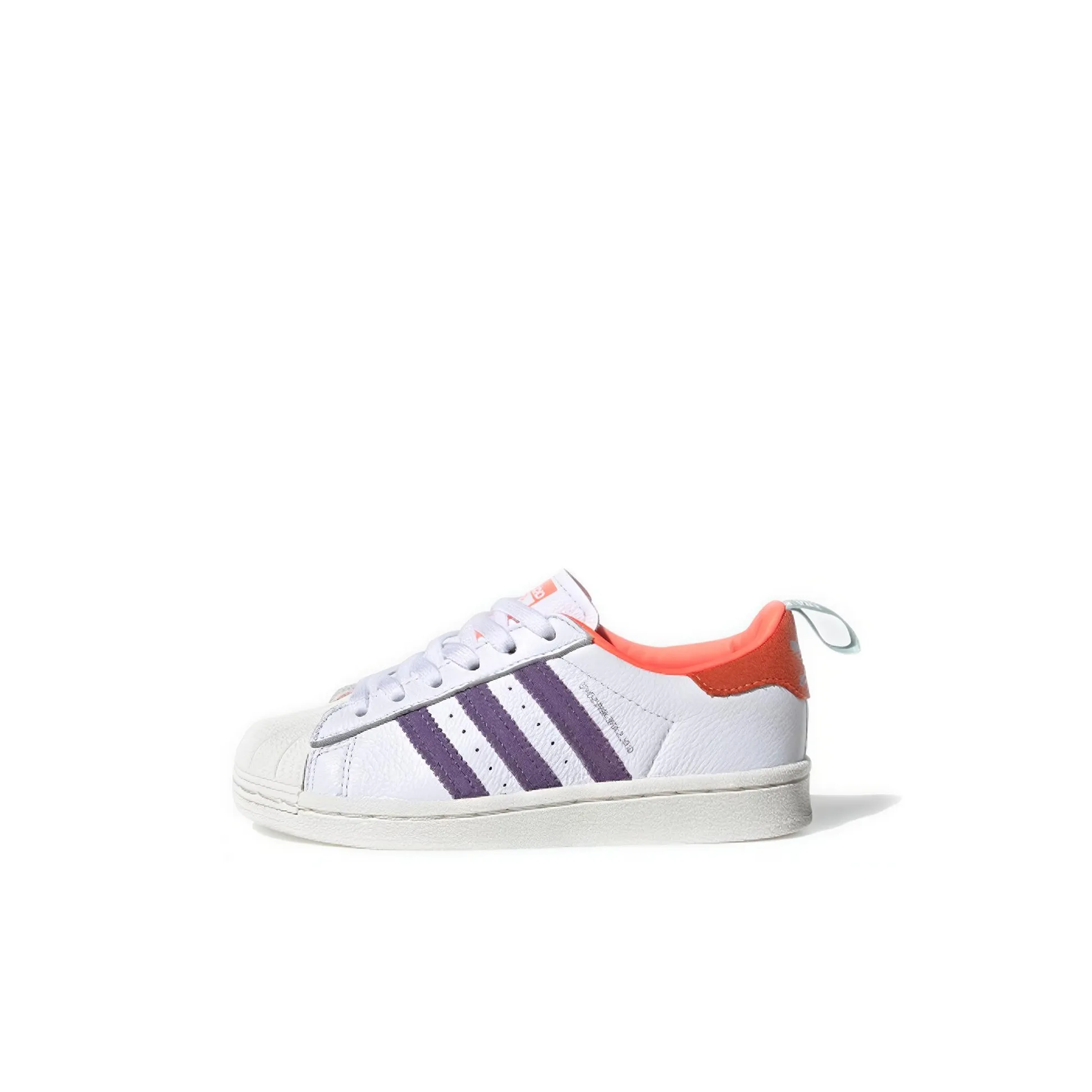Adidas Originals Superstar Series C BP Low Топ Кроссовки для скейтбординга Белый фиолетовый Апельсин Дети 3-7 лет