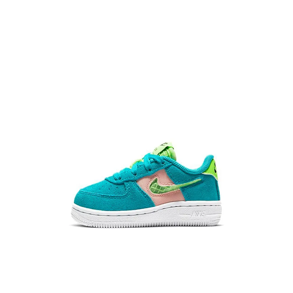 Nike Air FORCE 1 Slip Resistant Abrasion Resistant Низкий Топ Обувь для малышей Розовый зеленый Infant And Toddler