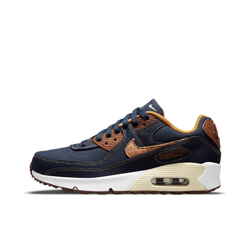 Nike Air Max 90 Low Топ Детские беговые кроссовки Джинсовый синий Подростки