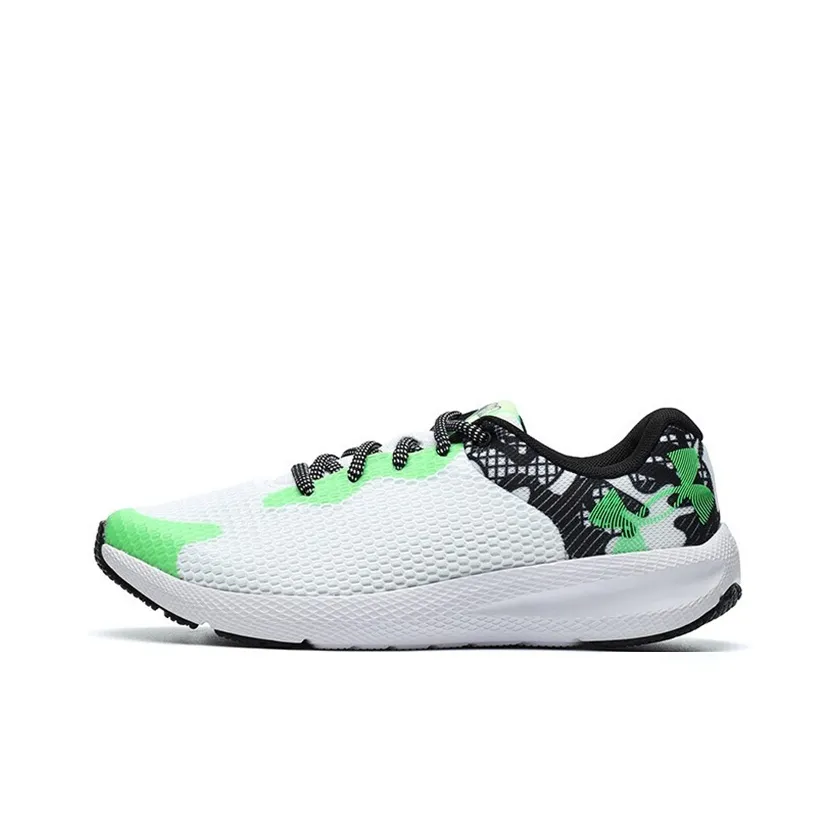 Under Armour Pursuit Charged 2 BL Low Топ Детские беговые кроссовки Белый Зеленый Подростки