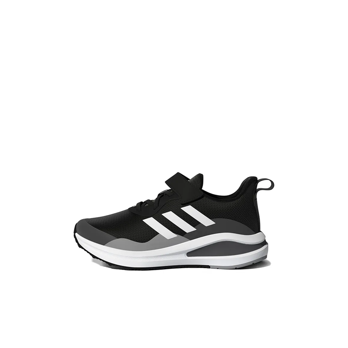 Adidas Fortarun El K Low Топ Беговые кроссовки Черный белый Детский