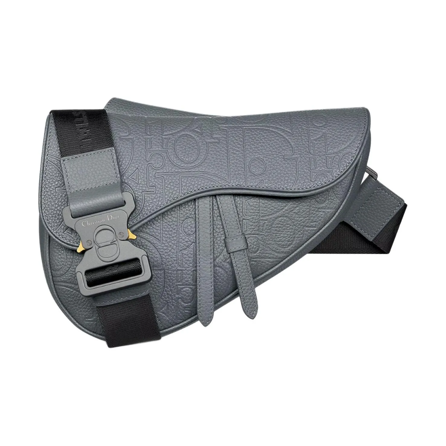 DIOR Saddle Cow Leather Saddle Bag, Shoulder Bag, Crossbody Bag Women's Dark Gray