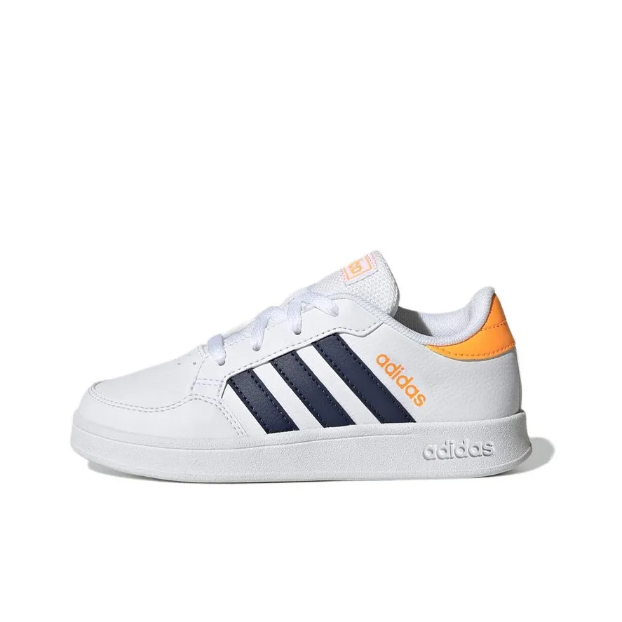 Adidas Neo Breaknet K Abrasion Resistant Low Top Kids' Skateboarding Shoes White Yellow