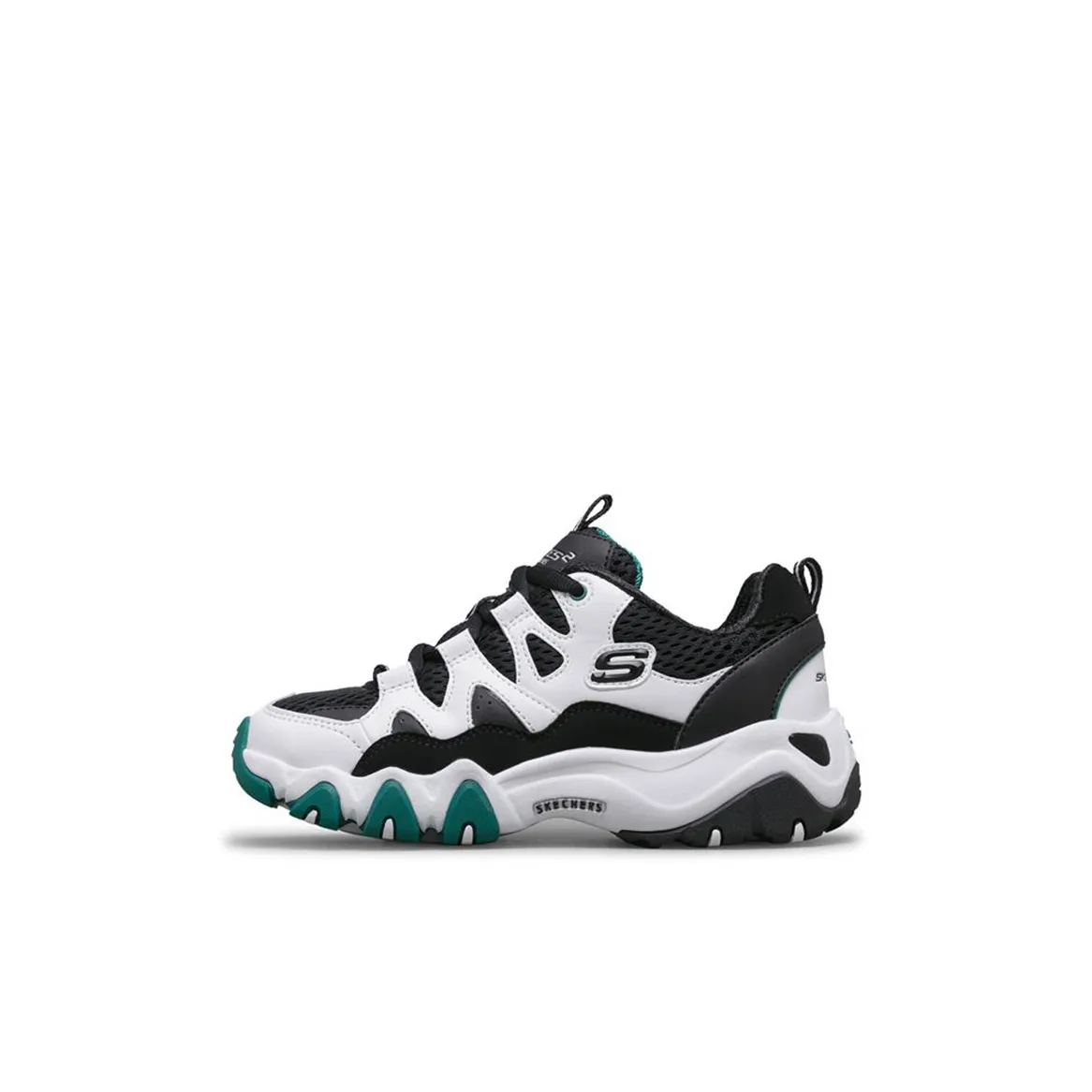 Skechers D'LITES Series 2.0 Low Top Sports Casual Shoes White Green Kids'