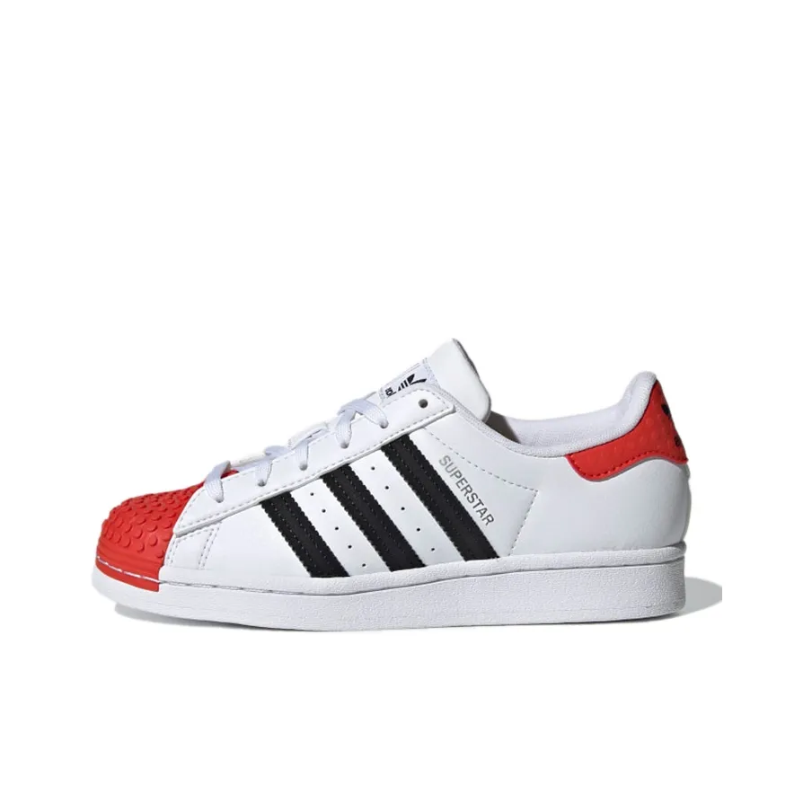 LEGO x Adidas Originals 360 J Abrasion Resistant Low Top Kids' Skateboarding Shoes White Black Red