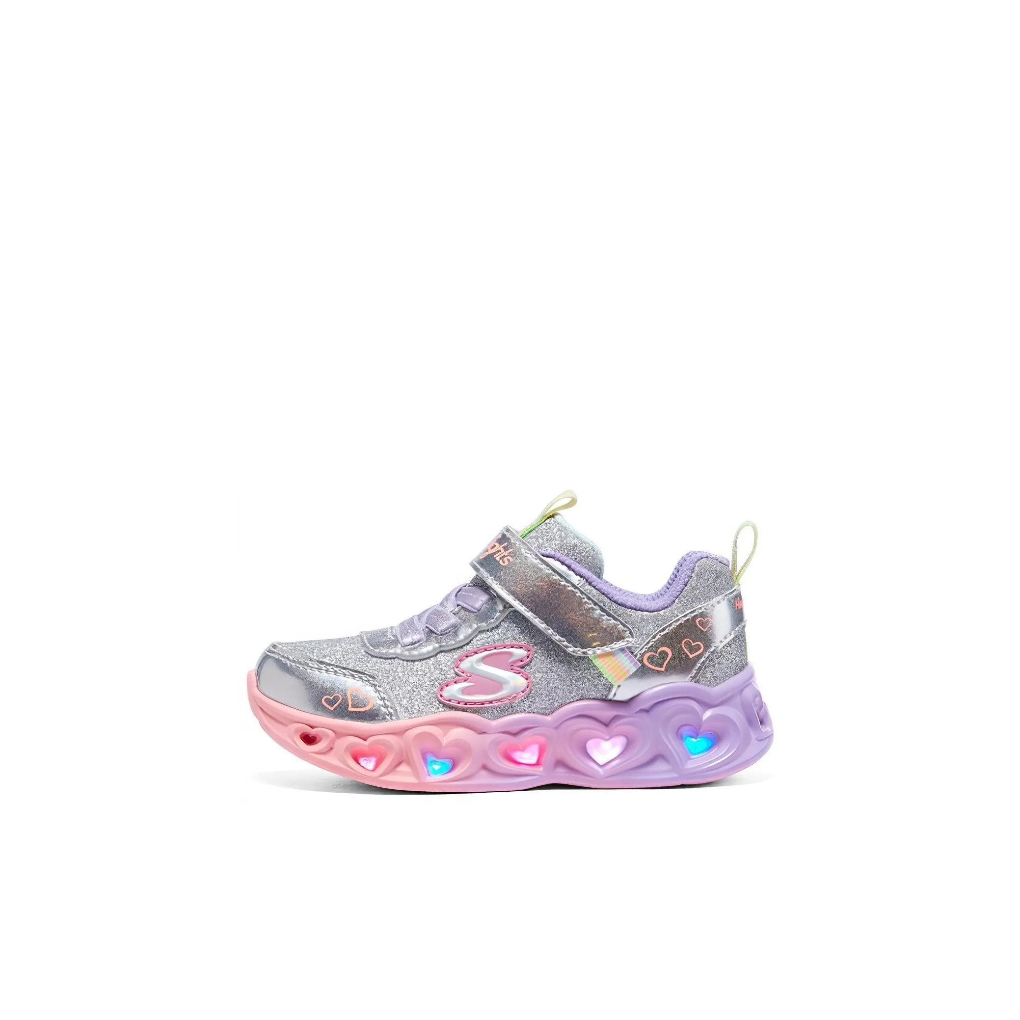 Skechers Heart Lights Амортизация Низкий Топ Обувь для малышей Серебряный Многоцветный Infant And Toddler